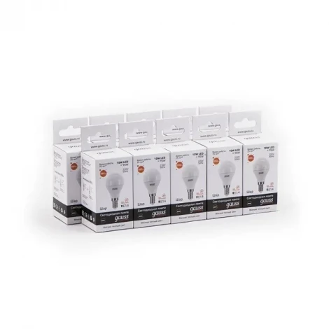 Лампочка светодиодная E14 10 Вт 880 lm 3000K теплое желтое свечение Gauss Elementary 53110