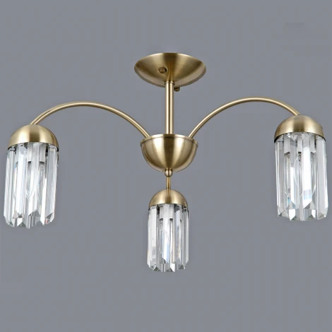Потолочная люстра на штанге ILLUMICO IL0599-3CSQ-24 AB LYRA (220V, хрусталь)