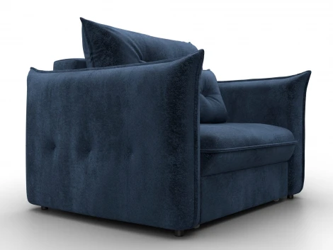 Кресло Лига-100 НПБ (ДСП,Фанера,Велюр/Синий) Лига Диванов 137003