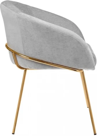 Стул-полукресло Martin серый шенилл с золотыми ножками Bradex Home арт.RF 0569