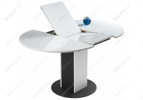 Стол на тумбе Бастиан белый / графит