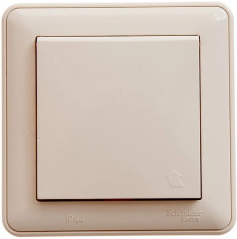 Розетка встраиваемая с заземлением, шторками и крышкой (слоновая кость) IP44 Systeme Electric W59 RS16-152B-28