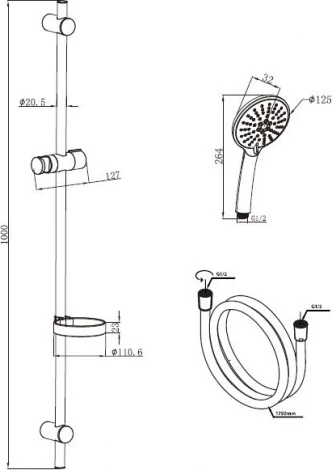 Душевой гарнитур Am.Pm Bliss L F0153164