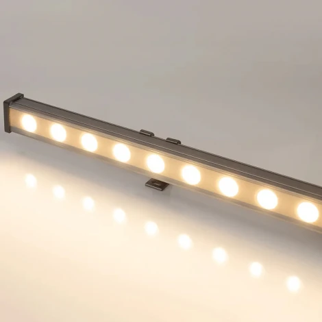 Линейный прожектор LED AR-LINE-1000-24W Warm2700 (GR, 15x60 deg, 230V) (Arlight, IP65 Металл) 051751