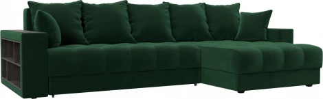 Диван угловой с декором и полкой Лига-050 НПБ Лига Диванов (Велюр) арт.128593