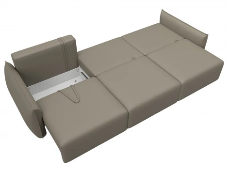 Диван прямой Лига-051 НПБ Лонг (ЛДСП,Брус,Фанера/Пластик/Экокожа/Бежевый) Лига Диванов 129882