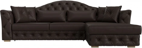 Диван угловой Артис правый угол (Коричневый/Экокожа) Лига Диванов арт.121635