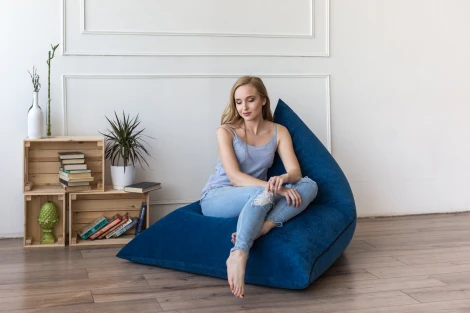 Кресло Dreambag Пирамида Синий Микровельвет (Классический) 3512801