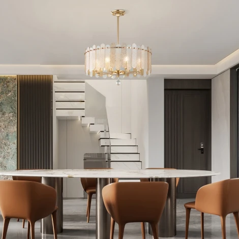 Подвесная люстра хрустальная на штанге Arte Milano Sorrento-3109 373109/8/350/580 GD (220V)