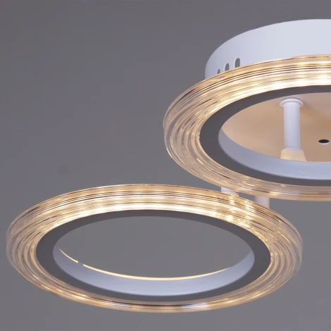 Потолочная люстра светодиодная на штанге с пультом Reluce 09812-3.3-03A WH (ночной режим, 220V, кольцо)