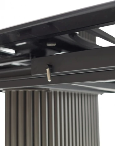 Стол M-City RAGNAR 180 цвет 1699 Серая кожа, керамика / Темно-серый каркас