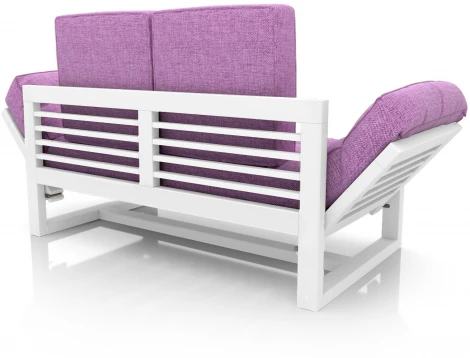 Кушетка Arsko Балтик белая эмаль фиолетовая рогожка