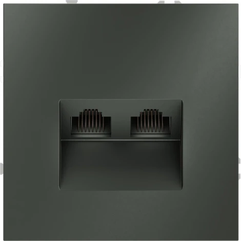 Розетка двойная Ethernet RJ-45 (титан) Voltum S70 VLS060206