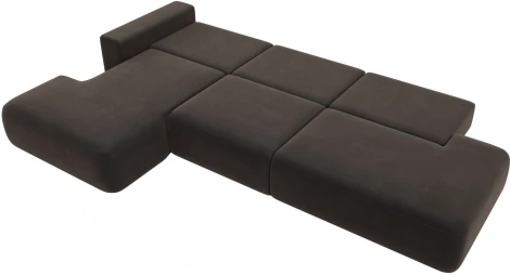 Диван угловой Лига-036 НПБ Модерн Лонг левый угол (Коричневый/Велюр) Лига Диванов арт.121428L