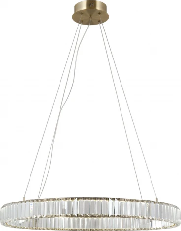 Подвесная люстра хрустальная светодиодная с пультом Moderli Asti V10731-PL (220V, на тросе, кольцо)