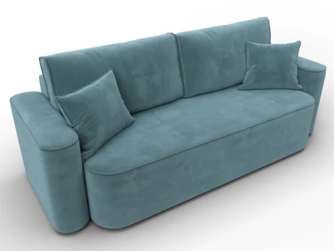 Диван прямой Лига-118 НПБ (ДСП,ЛДСП,Брус,Фанера,Велюр/Бирюзовый) Лига Диванов 137073