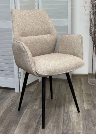 Стул ГРИН 360 град. поворот. цвет NS-04 Крем, букле / черный каркас M-City 64743