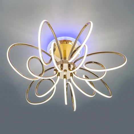 Потолочная люстра RGB на штанге Citilux Salma Smart CL224A172 (LED, 220V, голосовое управление, пульт управления, управление смартфоном, умный дом - Алиса, Маруся, Экосистема Сбер)