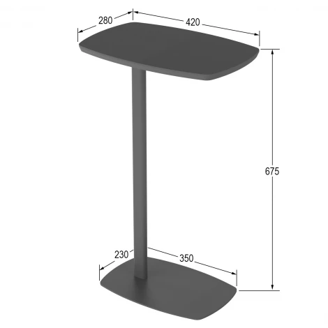 Стол придиванный Дей графит/графит Mebelik 009445
