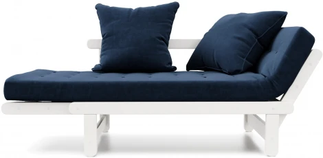 Кушетка Arsko Сламбер белая эмаль синий велюр