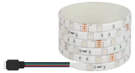 Светодиодная лента 12V 5м RGB ЭРА LS5050-7,2-30-12-RGB-IP65-1 year-5m