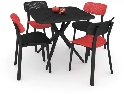 Обеденная группа SHT-DS131 черный/красный Sheffilton 9278839701