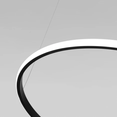 Умный подвесной светильник Eurosvet Collars 90264/1 черный (регулировка яркости, LED, 220V, пульт управления, на тросе, кольцо)