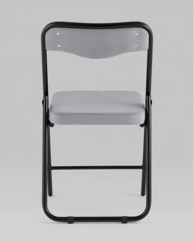 Складной стул Джонни велюр серый каркас черный матовый Stool Group (арт.УТ000038735)