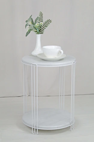 Столик кофейный Sheffilton SHT-CT33-1 белый муар/бетон лофт от фабрики Sheffilton