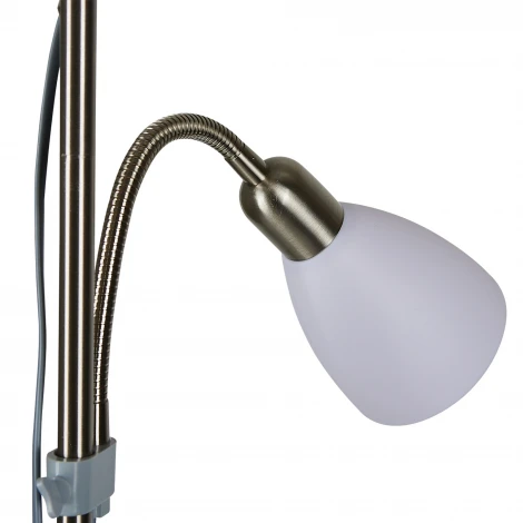 Торшер напольный Е27 и Е14, 2х60W. Серебристый/Белый Uniel UML-T520 E27+E14 SILVER/WHITE