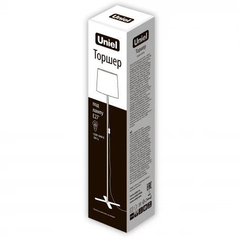 Торшер Е27, 60W. Черный/Белый Uniel UML-T510 E27 BLACK/WHITE