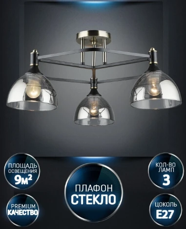 Потолочная люстра Wedo Light Giordzhi WD3620/3C-AB-BK-SMK