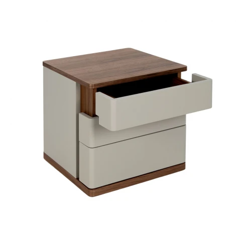 Прикроватная тумбочка 7166/MB2320NS из серого лака и шпона ореха Angel Cerda 194604