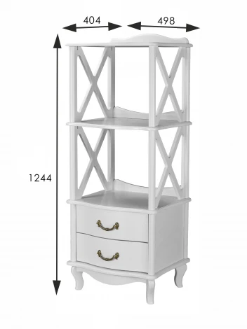 Этажерка Джульетта 2 уровня, молочный дуб Л от фабрики Mebelik