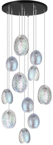 Подвесная люстра каскадная Odeon Light Mussels 5039/11 черный/перламутровый/металл/стекло G9 11*40W (220V, на проводе)