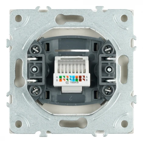 Розетка Ethernet RJ-45 (кашемир, soft touch) Stekker Эмили 49899