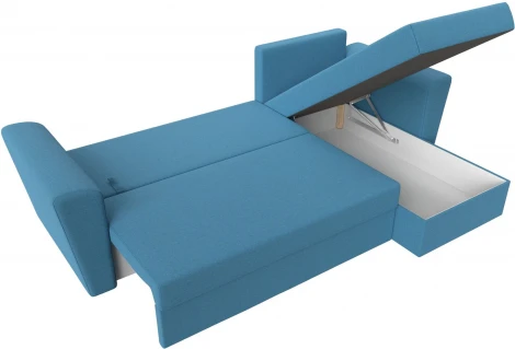 Диван угловой Амстердам Лайт правый угол (Голубой/Рогожка) Лига Диванов арт.121170