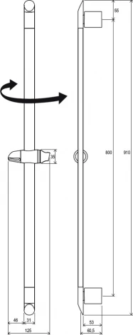 Душевая штанга Ravak 973.00 90 см