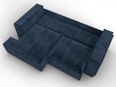 Диван угловой Лига-061 угол левый (ДСП,Брус,Фанера,Велюр/Синий) Лига Диванов 131151L