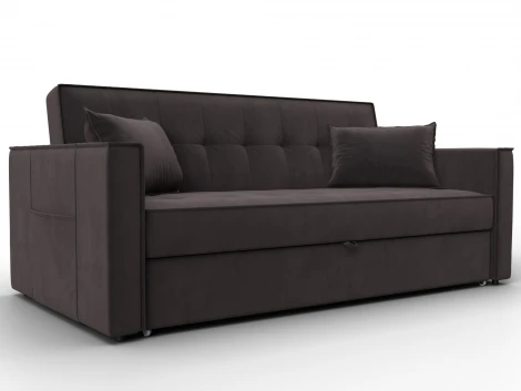 Диван прямой Лига-104 (160) (ЛДСП,Брус,Фанера,Велюр/Коричневый) Лига Диванов 134888