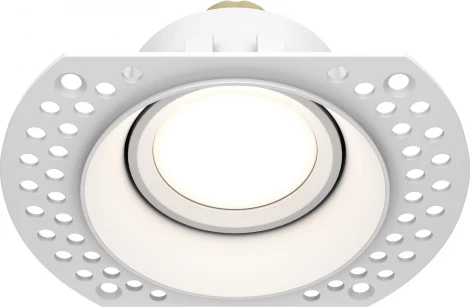 Встраиваемый светильник под гипсокартон Dot GU10 1x50Вт Maytoni Technical DL042-01-RD-W (220V, круглые)