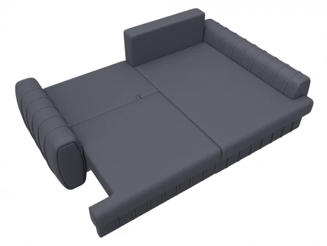 Диван угловой Лига-057 НПБ угол правый (ЛДСП,Брус,Фанера/Пластик/Экокожа/Серый) Лига Диванов 130035