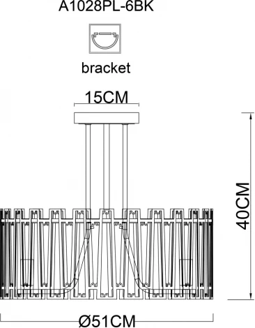 Потолочная люстра на штанге Arte Lamp Amber A1028PL-6BK (220V, хрусталь, круглые)