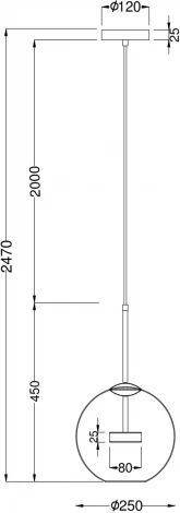 Подвесной светильник Maytoni Cometa MOD055PL-L12G3K (LED, 220V, на проводе, шар)