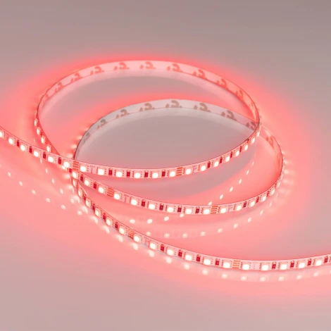 Светодиодная лента RT-G120-5mm 24V RGB (7.5 W/m, IP20, 3838, 5m) (Arlight, узкая) 036216 RT открытая