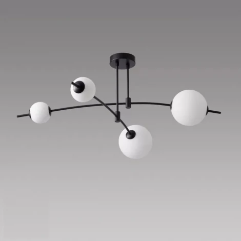 Потолочная люстра ярусная на штанге iLedex Epical 6827-4 BK+WH (220V, шарики)