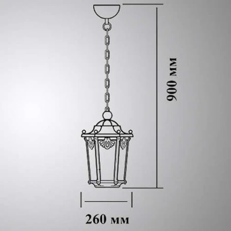 Уличный светильник подвесной Кузнечное дело Ретро 42-001-ЧЗ (220V, ковка, на цепи, под старину, IP54)