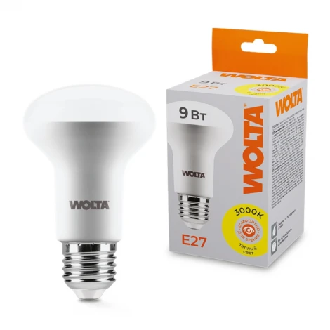 Светодиодная лампа 9Вт 3000K E27 Wolta 25Y63R9E27