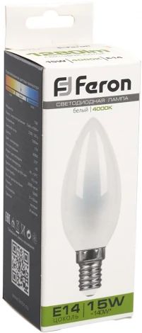 Лампа светодиодная Feron 38257 LB-717 Свеча E14 15W 4000K