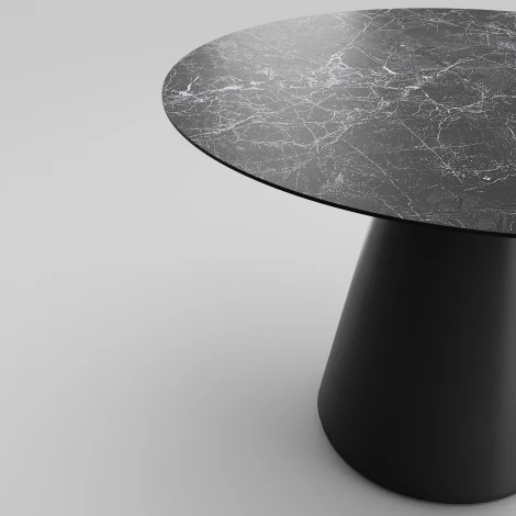 Стол круглый Top Concept Ikon 100, керамика матовая, черная